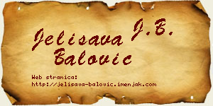 Jelisava Balović vizit kartica